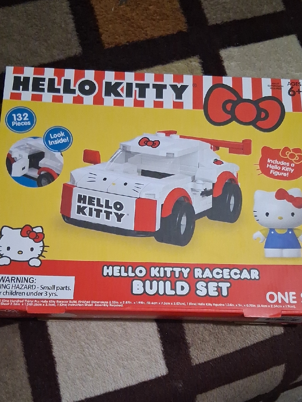Hello Kitty White & Red Racecar Build Set with Figure